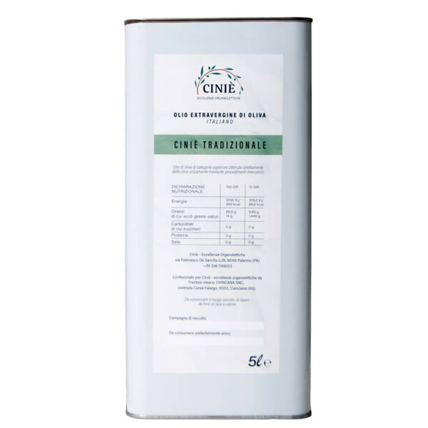 Olio di Oliva Ciniè Tradizionale | Box N°4 Lattine da 5L