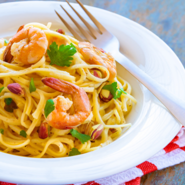 Ricette di Natale: Linguine con Gamberi, Pistacchio e Olio Extravergine d’Oliva