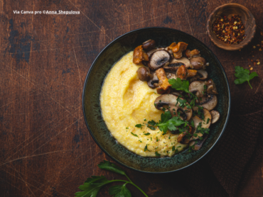Polenta con funghi e olio EVO Ciniè
